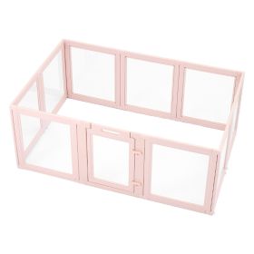 Dog Whelping Box, 60x39x23 in Plastic Dog Whelping Pen for Medium Sized Dogs, Waterproof Transparent Puppy Playpen with Windows & Door Lock