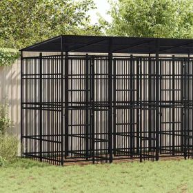 Dog Kennel Black Powder-coated steel Large Dog Kennel
